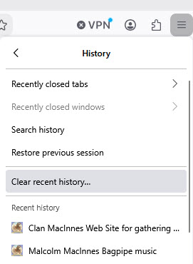 Firefox Clear Data