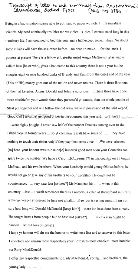 MacDonal letter