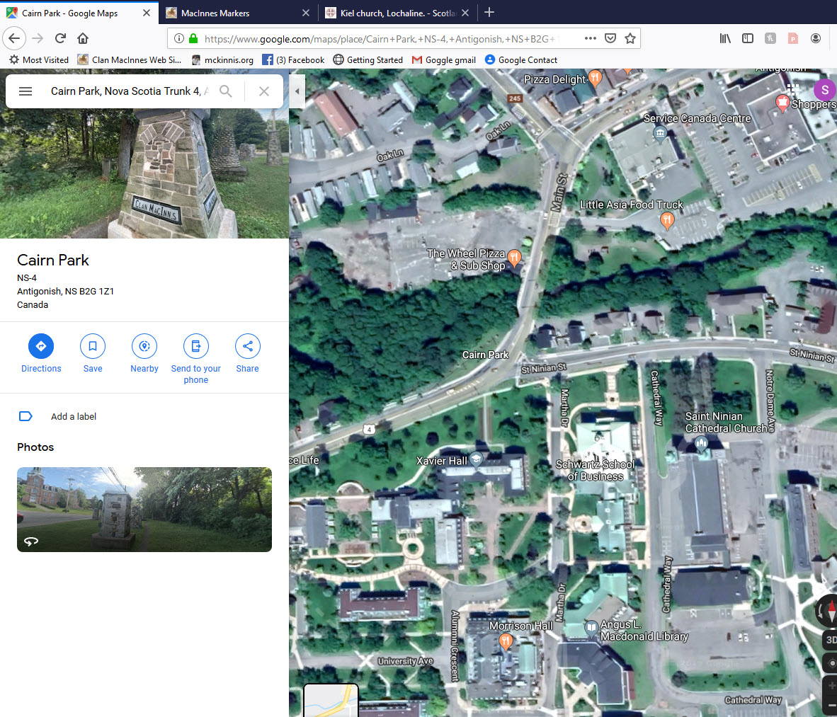 Google map of Cairn Park