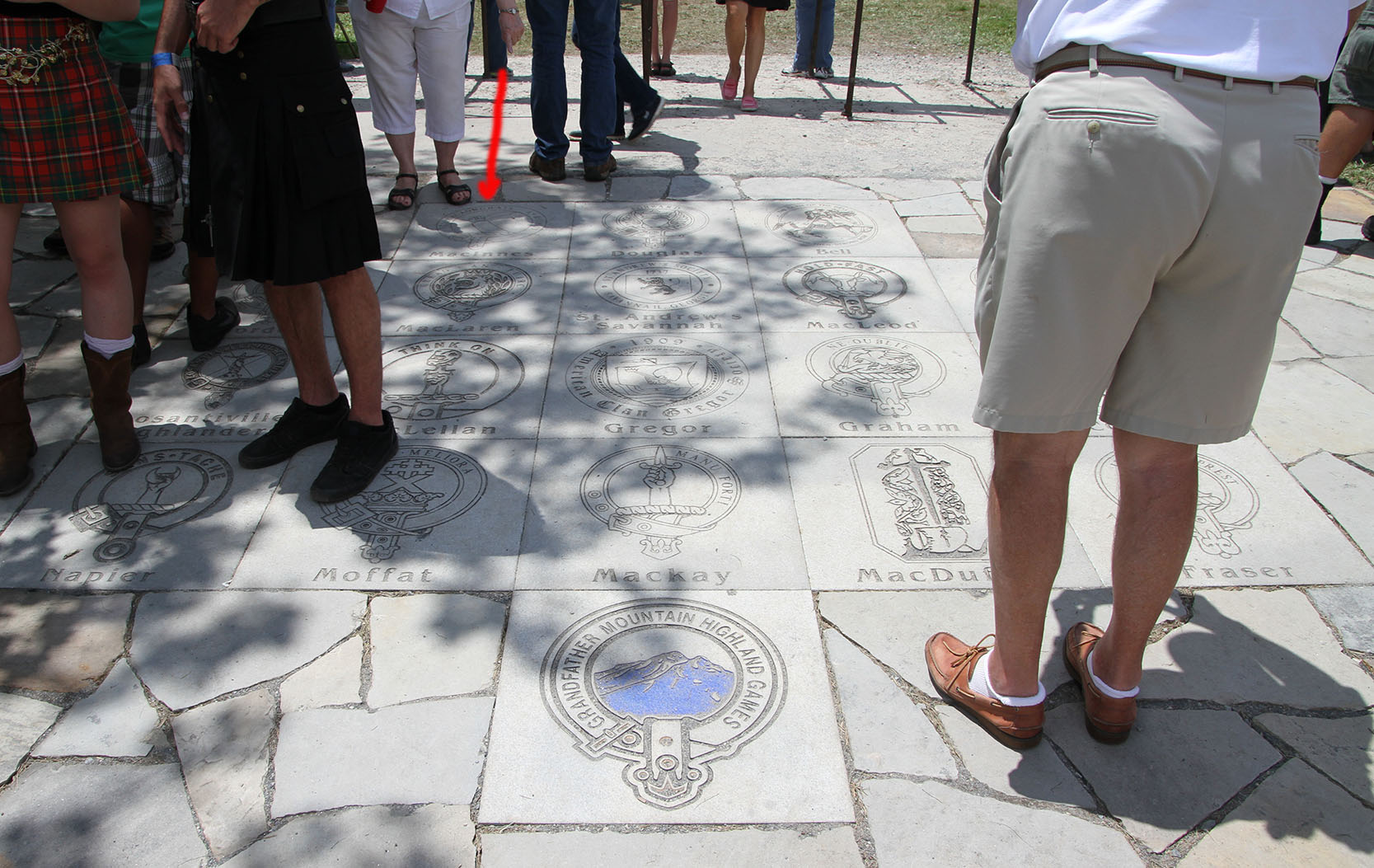 The patio of stones at the entrance