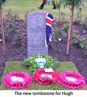 Hugh headstone at ceremony